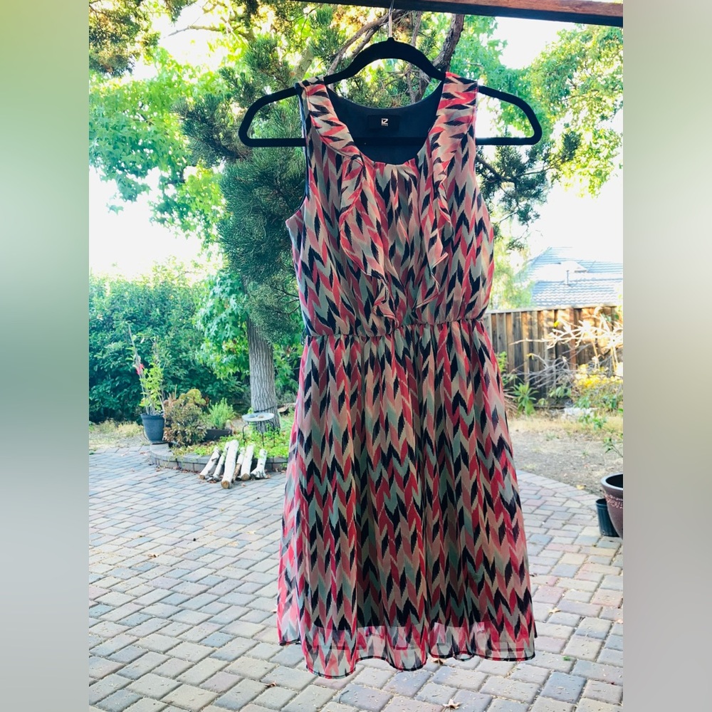 Junior’s Multi-Colored Chevron Patterned Dress